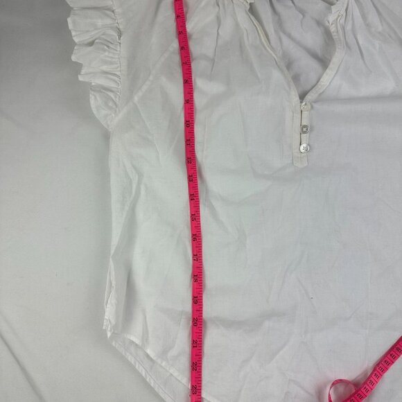 Veronica Beard Women's Milly Shirt Ruffle Short Sleeve Size M $228 - Picture 7 of 8